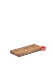 Load image into Gallery viewer, Zairin serving board in FSC 100% acacia wood and pink metal