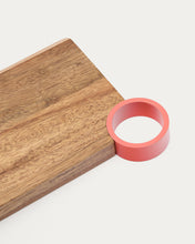 Load image into Gallery viewer, Zairin serving board in FSC 100% acacia wood and pink metal - image 4