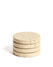 Load image into Gallery viewer, Zera set of 4 beige travertine coasters