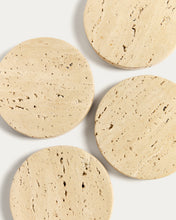Load image into Gallery viewer, Zera set of 4 beige travertine coasters - image 4