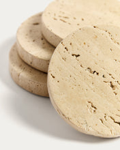 Load image into Gallery viewer, Zera set of 4 beige travertine coasters - image 5