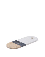 Load image into Gallery viewer, Nivol large serving board in white and black marble and travertine