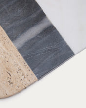 Load image into Gallery viewer, Nivol large serving board in white and black marble and travertine - image 7