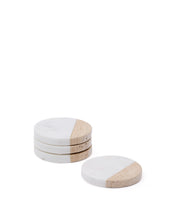 Load image into Gallery viewer, Nivol set of 4 coasters in white marble and travertine