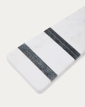 Load image into Gallery viewer, Nira small serving board in white and grey marble - image 4