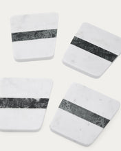Load image into Gallery viewer, Nira set of 4 white and grey marble coasters - image 5