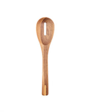 Load image into Gallery viewer, Zairin spoon with a hole in FSC 100% acacia wood and metal