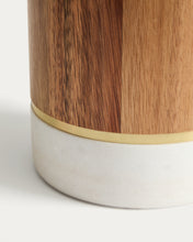 Load image into Gallery viewer, Turen utensil holder in white marble and acacia wood FSC 100% - image 3