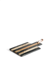Load image into Gallery viewer, Surne serving board in black, brown and beige marble 30 x 18 cm