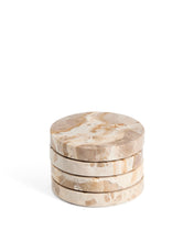 Load image into Gallery viewer, Set of 4 beige Malder marble coasters
