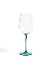 Load image into Gallery viewer, Irides clear wine glass with blue detail, 43 cl