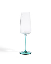 Load image into Gallery viewer, Irides clear champagne glass with blue detail, 31.5 cl