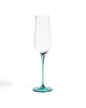 Load image into Gallery viewer, Irides clear champagne glass with blue detail, 24.5 cl