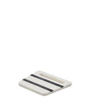 Load image into Gallery viewer, Nira square serving board in white and grey marble
