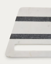 Load image into Gallery viewer, Nira square serving board in white and grey marble - image 4