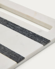 Load image into Gallery viewer, Nira square serving board in white and grey marble - image 5