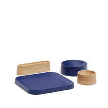 Load image into Gallery viewer, Bletz set of serving dishes for snacks made of acacia wood in a natural, blue finish FSC 100%
