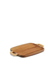 Load image into Gallery viewer, Sardis small serving board made from FSC 100% acacia wood and rattan - image 2