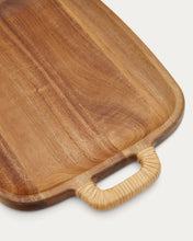 Load image into Gallery viewer, Sardis small serving board made from FSC 100% acacia wood and rattan - image 5