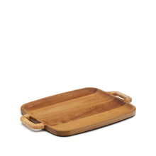 Load image into Gallery viewer, Sardis large serving board made from FSC 100% acacia wood and rattan