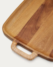 Load image into Gallery viewer, Sardis large serving board made from FSC 100% acacia wood and rattan - image 5