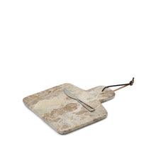 Load image into Gallery viewer, Emilse large cutting board and beige marble knife set