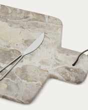 Load image into Gallery viewer, Emilse large cutting board and beige marble knife set - image 5