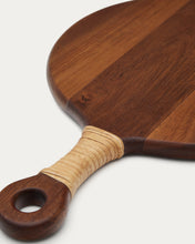 Load image into Gallery viewer, Sardis small round serving board FSC 100% acacia wood and rattan - image 4