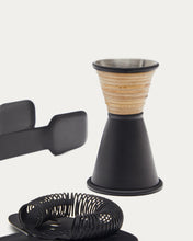 Load image into Gallery viewer, Shai set of black stainless steel and rattan cocktail utensils - image 4
