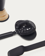 Load image into Gallery viewer, Shai set of black stainless steel and rattan cocktail utensils - image 5