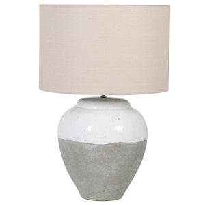 Two Tone Table Lamp with Linen Shade