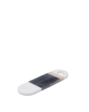 Load image into Gallery viewer, Nivol small serving board in black and white marble and travertine
