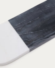 Load image into Gallery viewer, Nivol small serving board in black and white marble and travertine - image 5