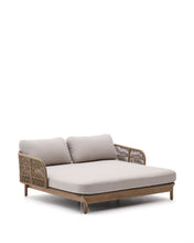Load image into Gallery viewer, Catalina double sun lounger in beige rope cord and FSC 100% solid acacia wood
