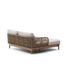 Load image into Gallery viewer, Catalina double sun lounger in beige rope cord and FSC 100% solid acacia wood - image 2