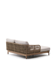 Load image into Gallery viewer, Catalina double sun lounger in beige rope cord and FSC 100% solid acacia wood - image 3
