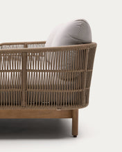 Load image into Gallery viewer, Catalina double sun lounger in beige rope cord and FSC 100% solid acacia wood - image 12