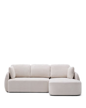Load image into Gallery viewer, Laira 3-seater sofa bed with right chaise longue in ecru chenille 246cm FSC Mix Credit