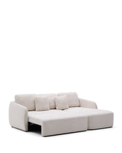 Load image into Gallery viewer, Laira 3-seater sofa bed with right chaise longue in ecru chenille 246cm FSC Mix Credit - image 2