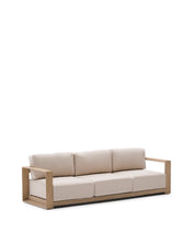 Load image into Gallery viewer, Ambra 3-seater sofa in solid acacia wood with light finish 249cm FSC 100%