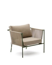 Load image into Gallery viewer, Zivia outdoor armchair in ecru rope cord and green galvanised steel - image 2