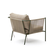 Load image into Gallery viewer, Zivia outdoor armchair in ecru rope cord and green galvanised steel - image 5