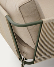 Load image into Gallery viewer, Zivia outdoor armchair in ecru rope cord and green galvanised steel - image 11