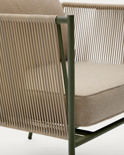 Load image into Gallery viewer, Zivia outdoor armchair in ecru rope cord and green galvanised steel - image 12