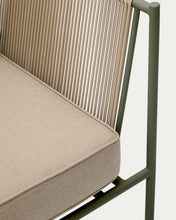 Load image into Gallery viewer, Zivia outdoor armchair in ecru rope cord and green galvanised steel - image 14