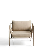 Load image into Gallery viewer, Zivia outdoor armchair in ecru rope cord and taupe galvanised steel