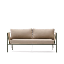 Load image into Gallery viewer, Zivia outdoor 2-seater sofa in ecru rope cord and green galvanised steel 178cm