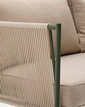 Load image into Gallery viewer, Zivia outdoor 2-seater sofa in ecru rope cord and green galvanised steel 178cm - image 13