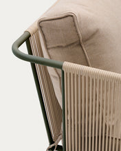 Load image into Gallery viewer, Zivia outdoor 2-seater sofa in ecru rope cord and green galvanised steel 178cm - image 16