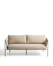 Load image into Gallery viewer, Zivia 2-seater outdoor sofa in ecru rope cord and taupe galvanised steel 178cm